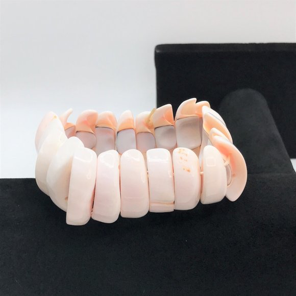 Bracelet Necklace Set Lot Luhuanus Shell Chips Orange Pink Beach Island Surfer - Picture 2 of 11